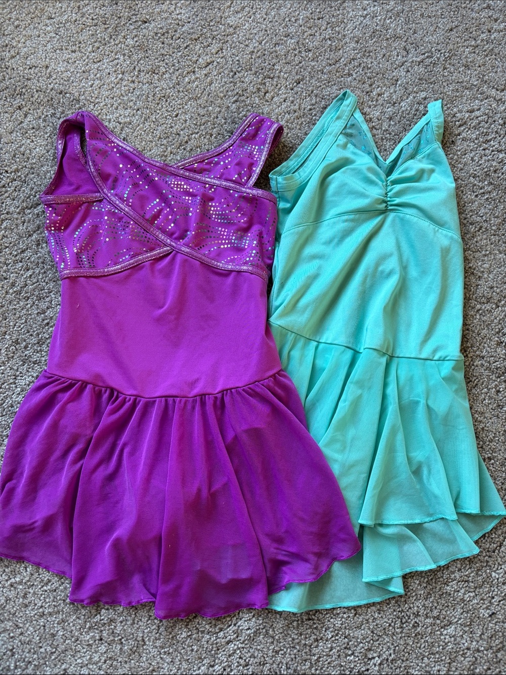Capezio Girls' Purple & Aqua Dance Dress Pair